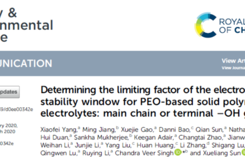 PEG固態(tài)電解質(zhì)電壓窗口窄，孰之鍋？
