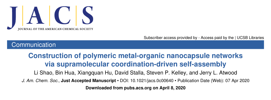 通過超分子配位驅(qū)動(dòng)的自組裝技術(shù)構(gòu)建高分子金屬-有機(jī)納米膠囊網(wǎng)絡(luò)