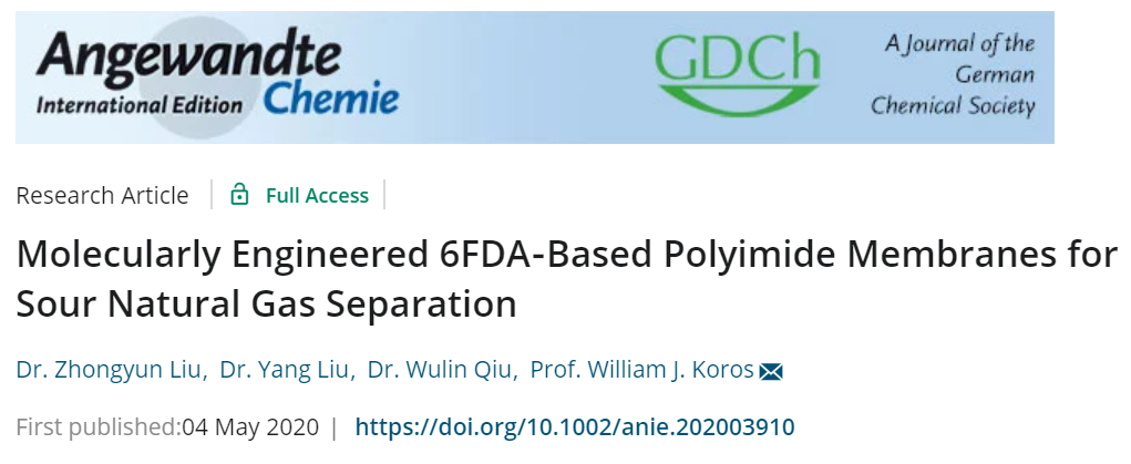 膜科學(xué)頂尖大牛William J. Koros院士：玻璃態(tài)聚酰亞胺氣體分離膜新進(jìn)展