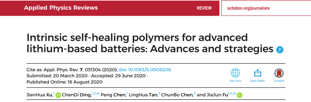 南京理工大學(xué)傅佳駿教授團(tuán)隊《APR》綜述：如何設(shè)計本征自修復(fù)材料來提高鋰電池電化學(xué)性能