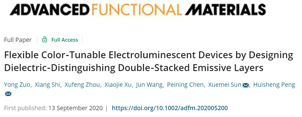 復(fù)旦大學(xué)彭慧勝/孫雪梅團隊《AFM》：介電設(shè)計助力實時調(diào)控器件發(fā)光