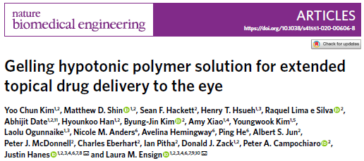 《Nature》子刊：眼睛疲勞得了干眼癥？關(guān)于滴眼液的藥物遞送研究來啦！