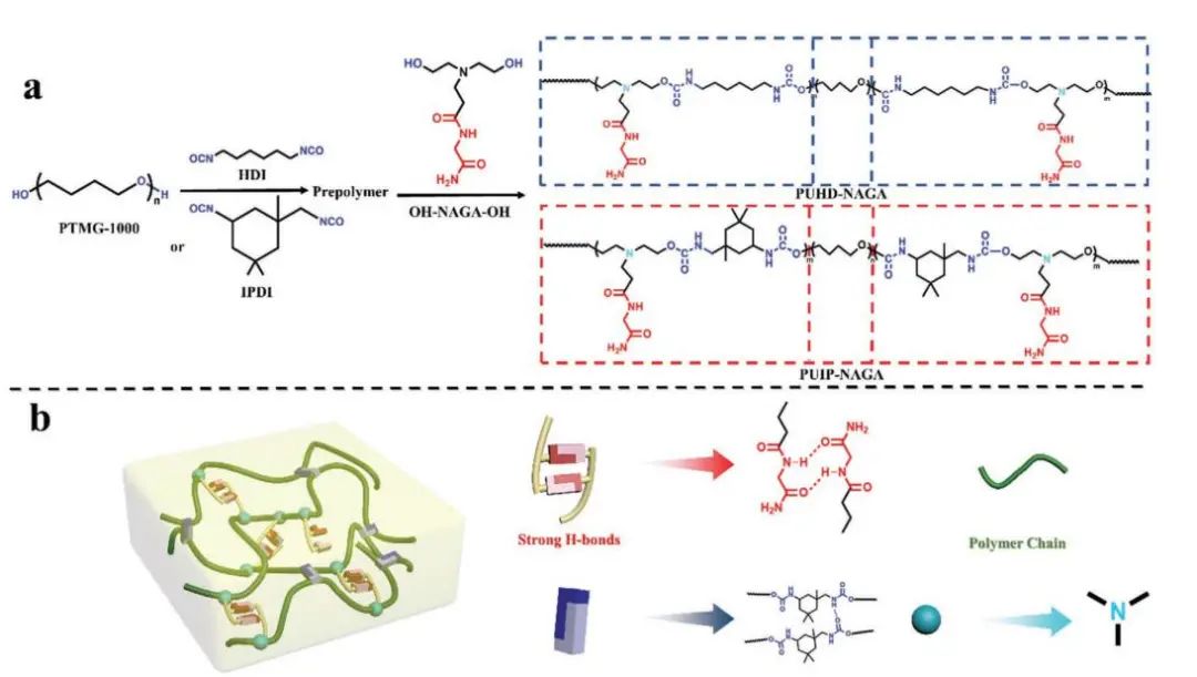 天津大學(xué)劉文廣教授、楊建海副教授團隊《AFM》：基于多重氫鍵擴鏈劑的自愈合聚氨酯：從超剛性彈性體到無溶劑型熱熔膠和AIE熒光涂層