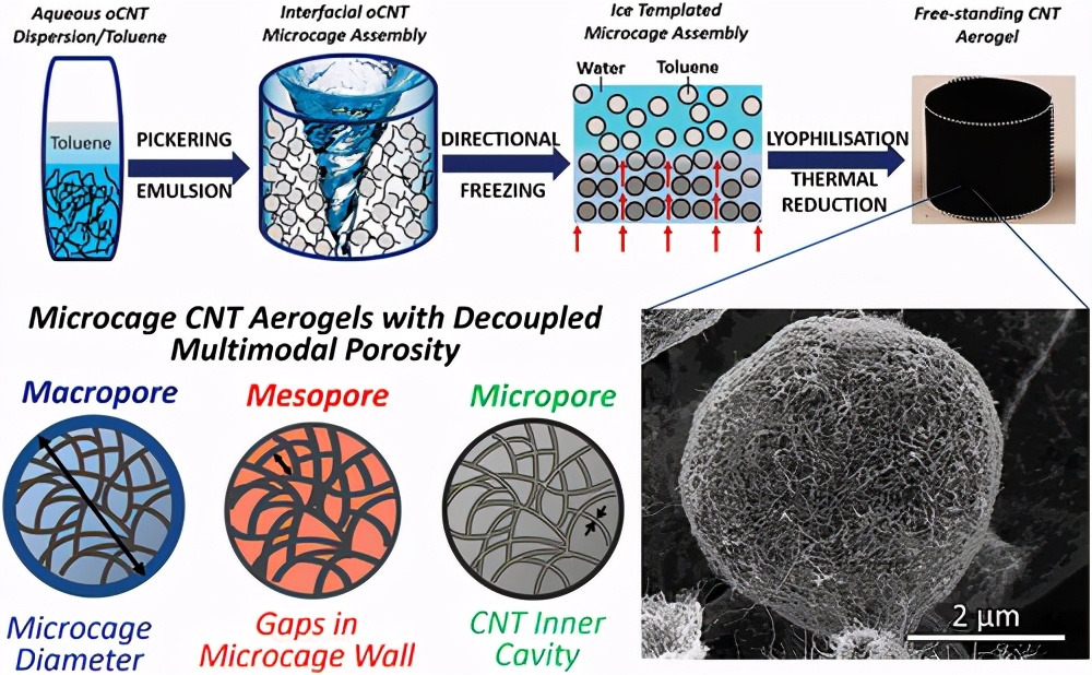 多模態(tài)孔隙率/增強催化/微籠碳納米管氣凝膠